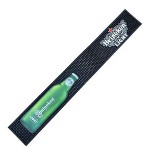 Heineken Premium Light 24 in Rubber Bar Rail Spill Mat Runner Black